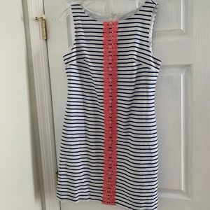 J. Howard White w/Blue Striped Sleeveless Dress